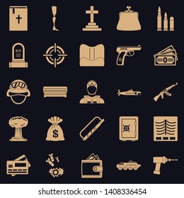 Unleash war icons set. Simple set of 25 unleash war vector icons for web for any design