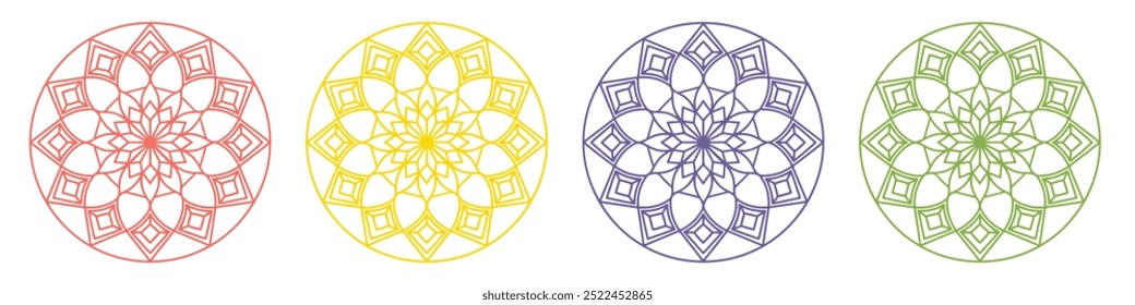 Unleash Your Creativity with Geometric Mandala Vector Art - Perfect for Meditation and Relaxation