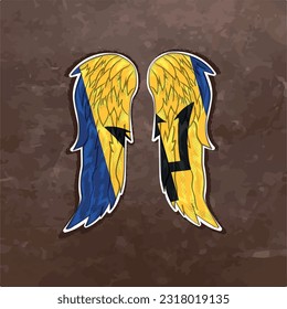 Unleash your creativity with our dynamic vector file featuring wings in the colors of the Barbados flag. Fly high and express your Barbados pride with this stunning design.