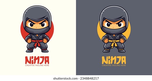 Unleash Your Imagination with a Cute Colorful Ninja Illustration Vector Graphic, Suitable for Logo, Icon, Design, Poster, Flyer, and Advertisement