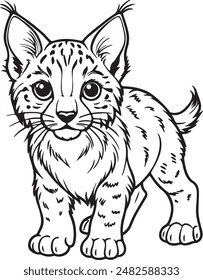 Unleash your inner artist with this free coloring page featuring a playful lynx cub!