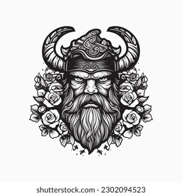 Unleash your inner warrior with a fierce Viking logo design illustration