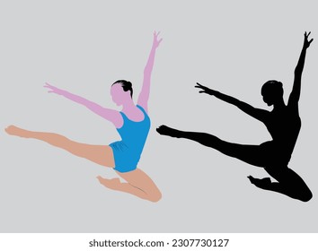 Unleashing the Beauty of Adult Sporty Girl Silhouettes with Portrait in a Stylish Blend of Strength and Elegance