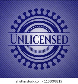 Unlicensed badge with jean texture
