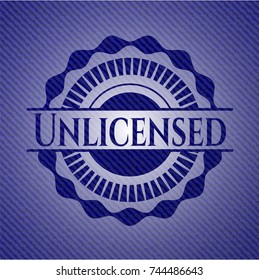 Unlicensed emblem with denim high quality background