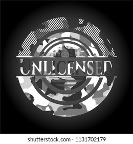 Unlicensed on grey camo pattern