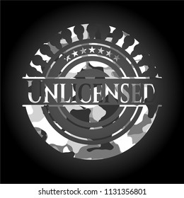 Unlicensed on grey camo texture