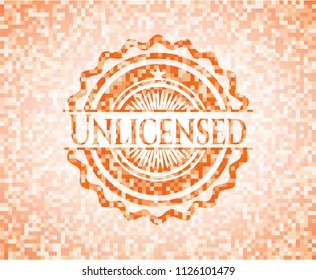 Unlicensed orange mosaic emblem with background