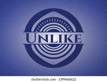 Unlike emblem with jean texture. Vector Illustration. Detailed.
