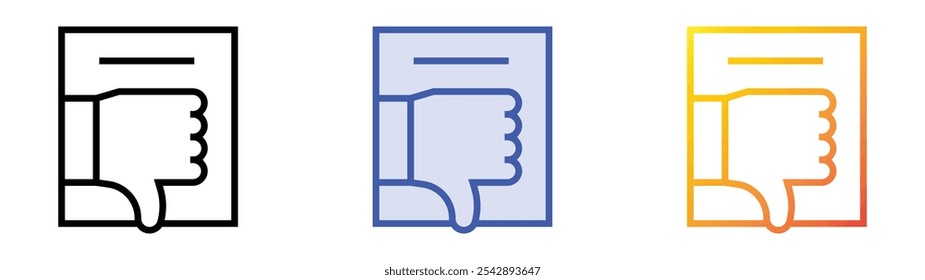 a diferencia del icono. Lineal, relleno azul y diseño de estilo degradado aislado sobre fondo blanco