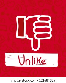 unlike icon over red background.vector illustration