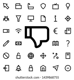 unlike icon. Universal set of web for website design and development, app development
