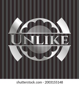 Unlike silver shiny badge. Vector Illustration. Mosaic. 