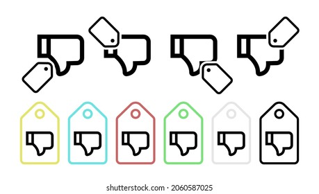 Unlike vector icon in tag set illustration for ui and ux, website or mobile application