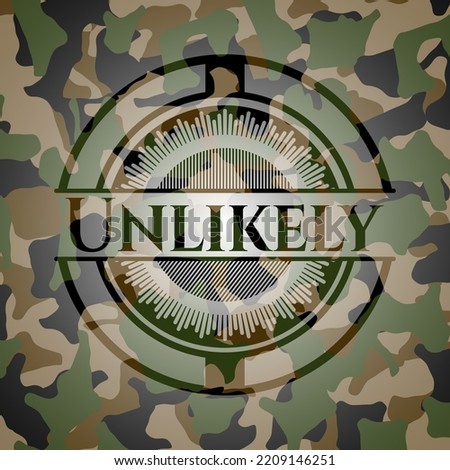 Unlikely on camo pattern. Vector Illustration. Detailed. 