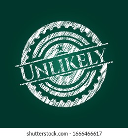 Unlikely written on a chalkboard. Vector Illustration. Detailed.