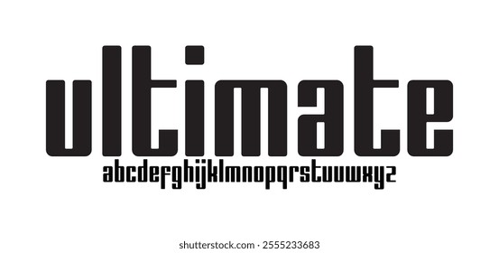 Unlimate, Abstract minimal modern alphabet fonts and logo. Creative typography sport, technology, fashion, digital, future creative logos font. vector illustration
