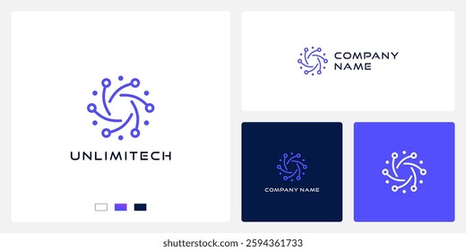 Unlimit tech logo design template