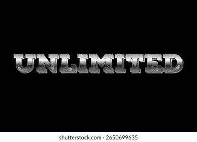 UNLIMITED Bold Metallic Text on Black