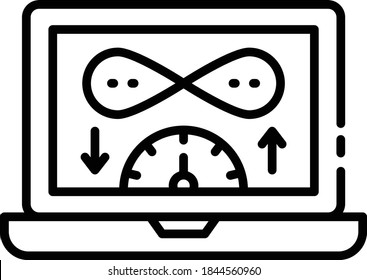 Unlimited Data Transfer Rate Concept, Unmetered Bandwidth Vector Icon Design, Cloud Computing And Web Hosting Services Symbol On White Background