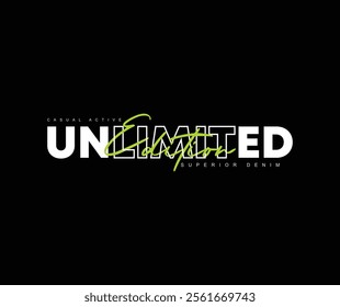 Unlimited edition typography slogan for print t shirt, Modern streetwear design