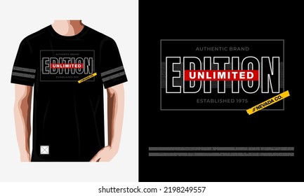 UNLIMITED editions typography graphic design, for t-shirt prints, vector illustration.BROOKLYN-NYC. 