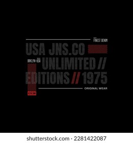 unlimited editions, typography graphic design, for t-shirt prints, vector illustration 