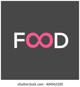 Unlimited Food Infinity Symbol Vector Design Concept