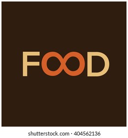 Unlimited Food Infinity Symbol Vector Design Concept