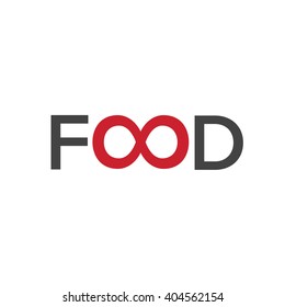 Unlimited Food Infinity Symbol Vector Design Concept