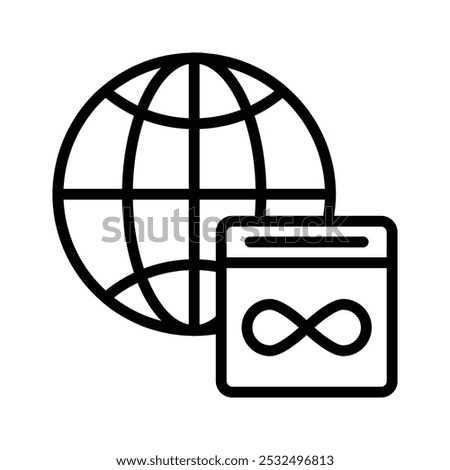 Unlimited global internet access, infinity website vector design