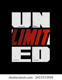 Unlimited, individual identity, abstract typography modern design slogan. Vector illustration graphics for print t shirt, apparel, background, poster, banner, postcard and or social media 