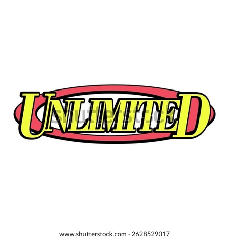 Unlimited Logo Initial Typography Y2K Logo Patch Apparel Fashion Vector Design K67, Commercial Use