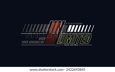 Unlimited, max speed, abstract typography modern design slogan. Vector illustration graphics for print t shirt, apparels, background, poster, banner, postcard and or social media content.