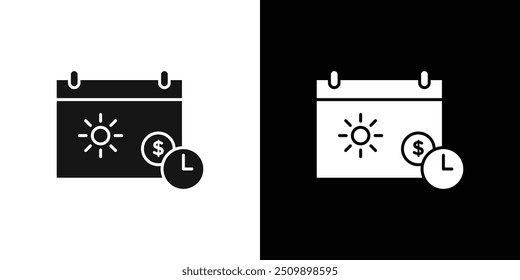 Unlimited PTO icon Black line art vector logo set