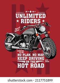 unlimited rider hot road, motorbike illustration