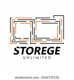 Unlimited Storage logo, the philosophy of this logo symbolizes the storage that we usually see on desktops, and is combined with the infinity symbol