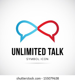 Unlimited talk vector symbol icon or Logo Template