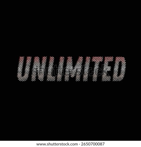 Unlimited text effect on black background