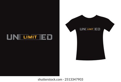 Unlimited trendy typography Graphic t-shirt design, vector type modern for print.