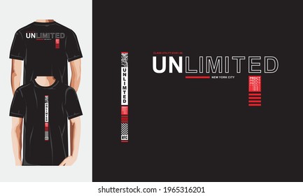 UNLIMITED typography . New concept t shirt graphics vectors.