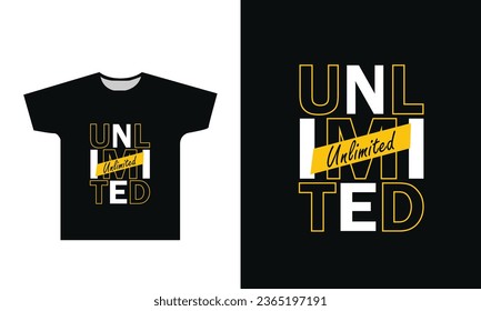 Unlimited typography t-shirt design graphic