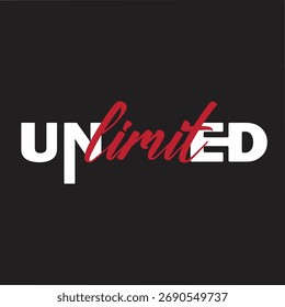 Marca de Palavra ILIMITADA com Ênfase de Script Vermelho