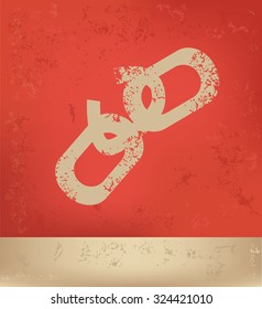 Unlink design on red background, grunge vector