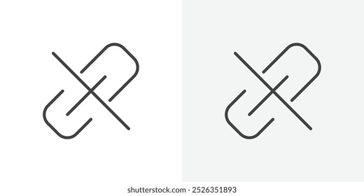 Unlink icon flat and simple set design
