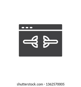Unlink website vector icon. filled flat sign for mobile concept and web design. unlink web page glyph icon. Symbol, logo illustration. Pixel perfect vector graphics