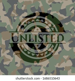 Unlisted on camouflage texture. Vector Illustration. Detailed.