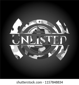 Unlisted on grey camo pattern
