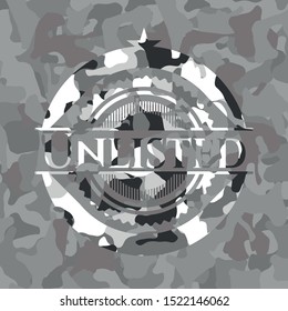 Unlisted on grey camouflage pattern