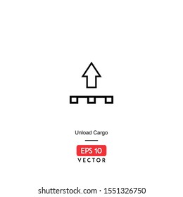 Unload Cargo Icon. Ecommerce Isolated On White Background. With Line Style. Delivery Icon. EPS10 - Vector